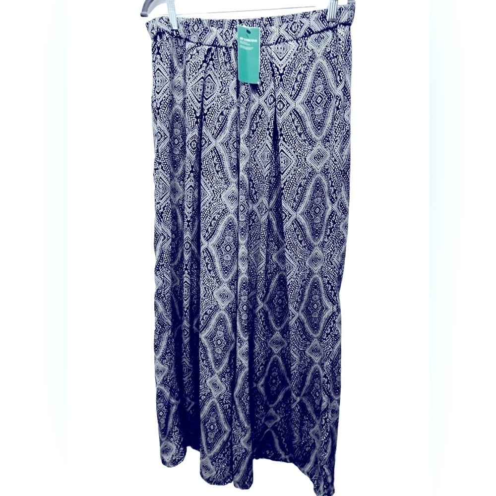 H&M Wide Leg Blue Paisley Print Pants NWT Size 10